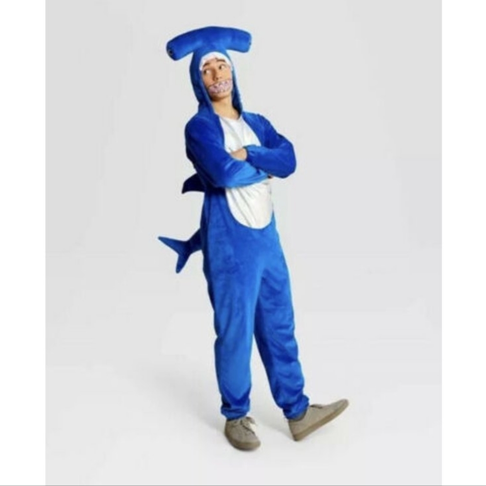 Hyde & EEK! Boutique Adult Plush Hammerhead Shark Halloween Costume Onesie